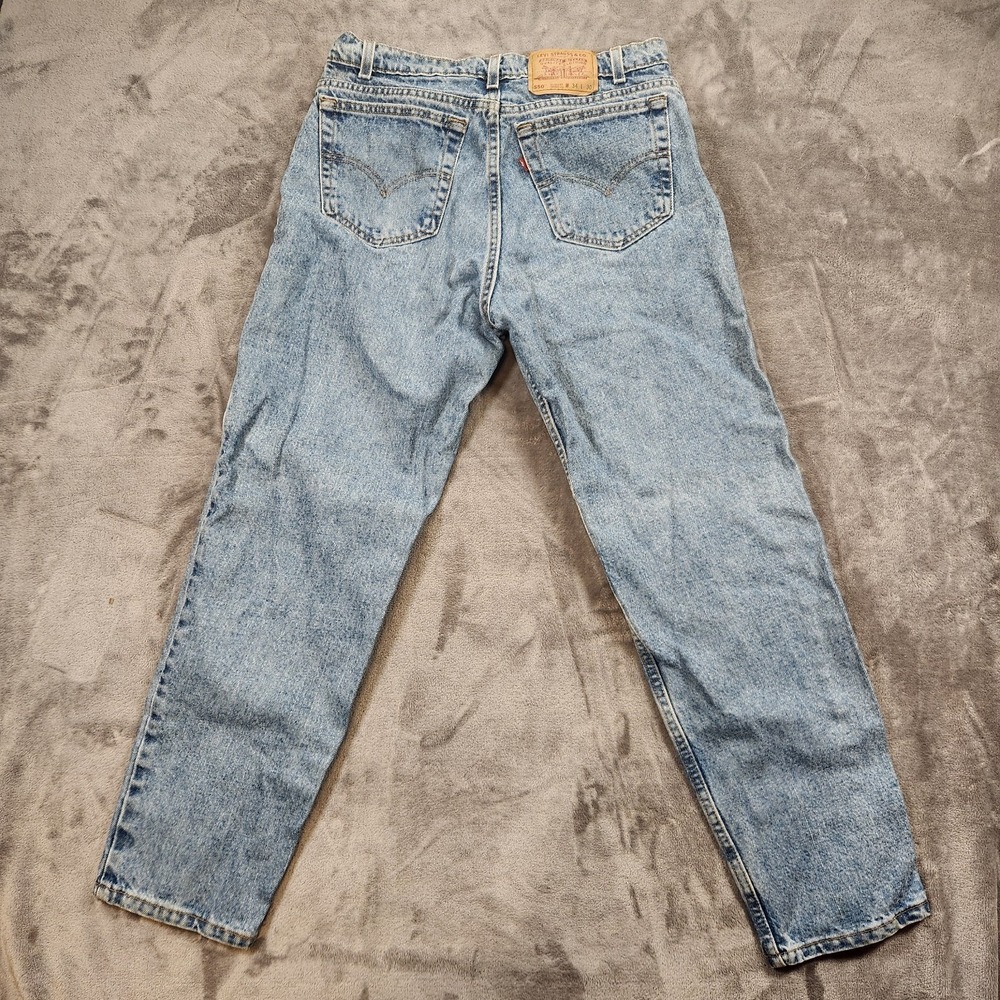 Levis 550 Jeans Mens 34x30 Blue Relaxed Fit Tapered Leg Vintage 90s Made In USA - Picture 2 of 10